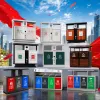 A variety of detachable plastic trash cans with LIDS for household kitchens and living rooms Specification image